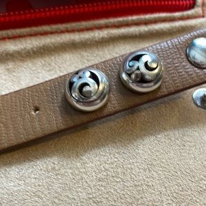 Brighton stud earrings, silver with swirl detail